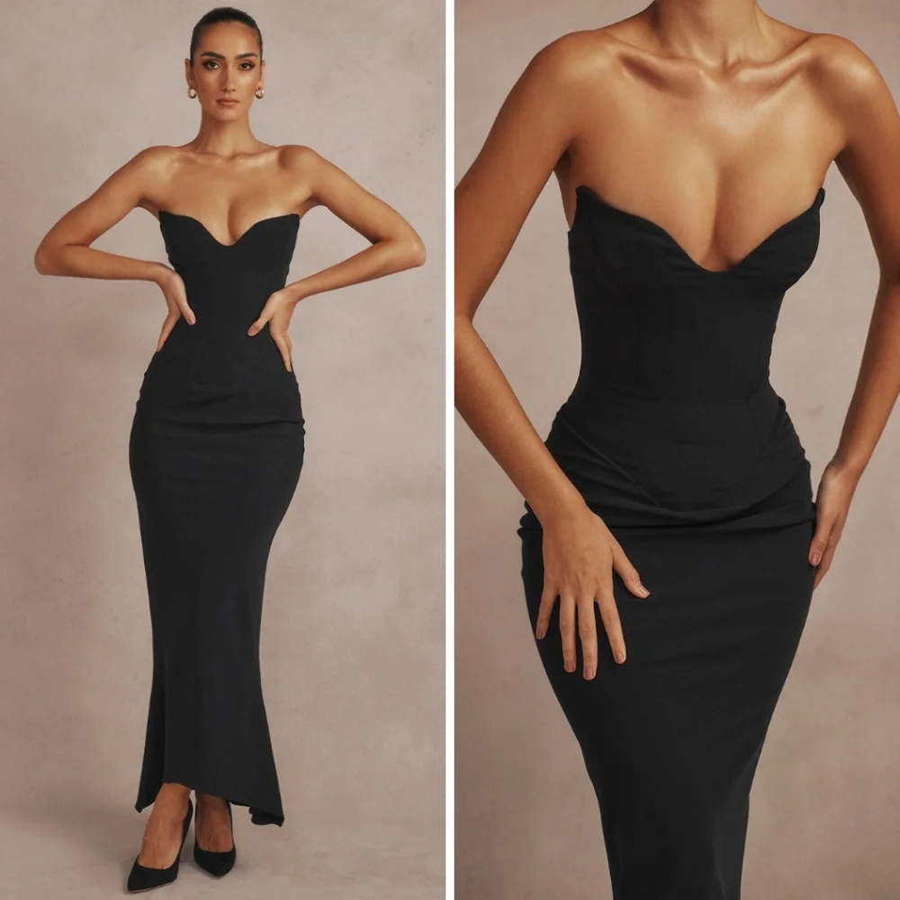 white strapless midi dress Avalon Ribbed Tube Midi Dress White | Dresses